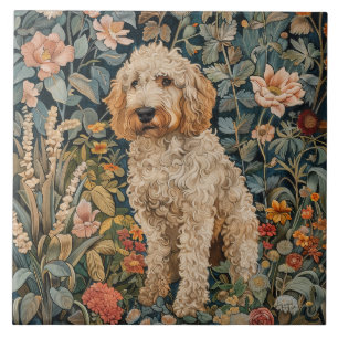 Goldendoodle-Garten-Tapete Geburtstagsfeier Fliese