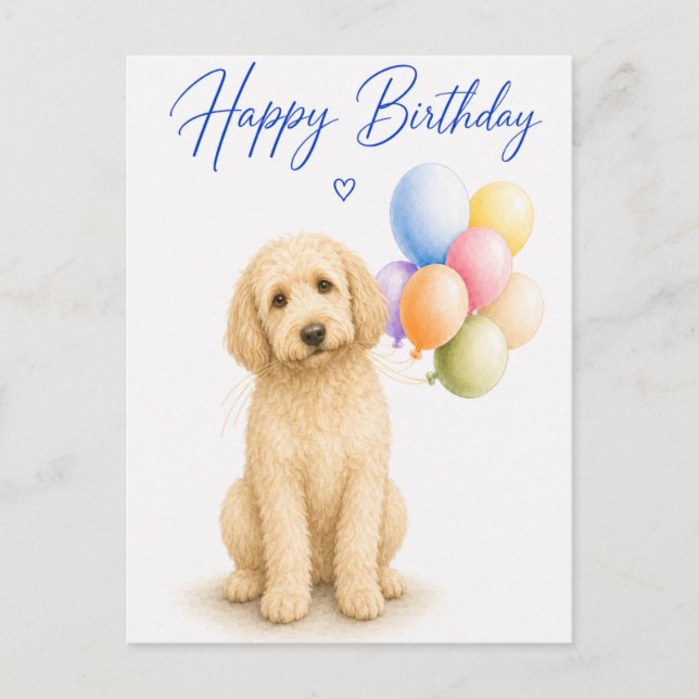 Goldendoodle Geburtstag Postkarte (Vorderseite)