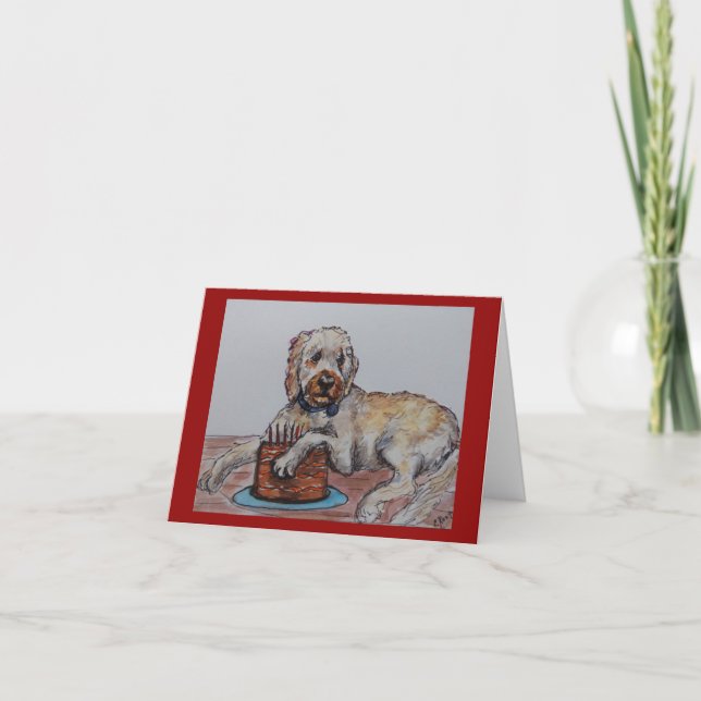 Goldendoodle-Geburtstagskarte Dankeskarte (Vorderseite)