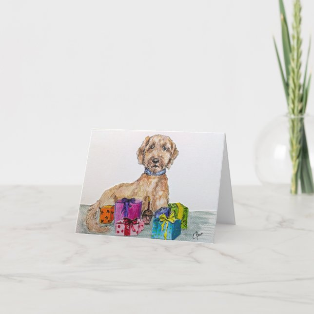 Goldendoodle-Geburtstagskarte Karte (Vorderseite)