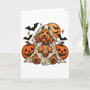 Goldendoodle-Geist-Boba-Süßer-Halloween-Hund-Humor Karte