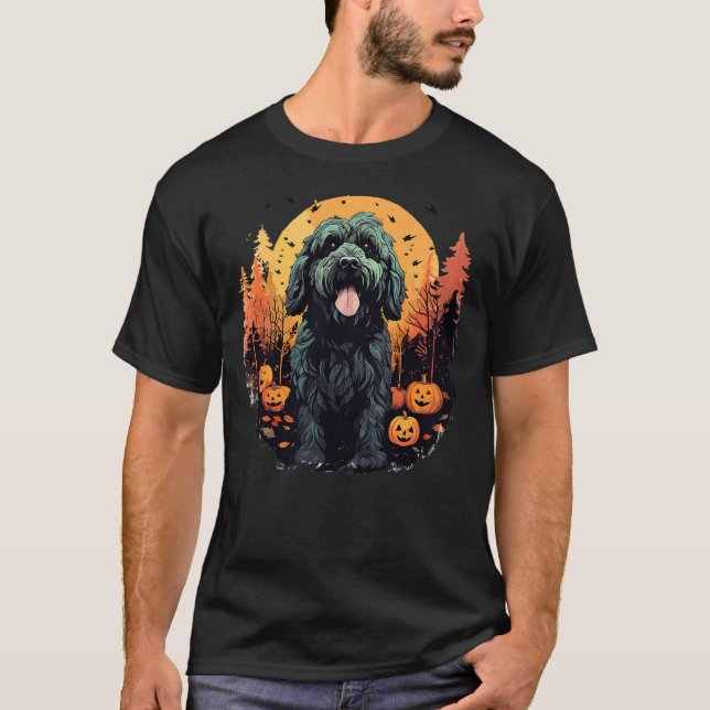 Goldendoodle Halloween Cute and Spooky Doodle Dog T-Shirt (Vorderseite)