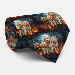 Goldendoodle Halloween Gruselig  Krawatte