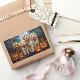 Goldendoodle Halloween Gruselig  Rechteckiger Aufkleber