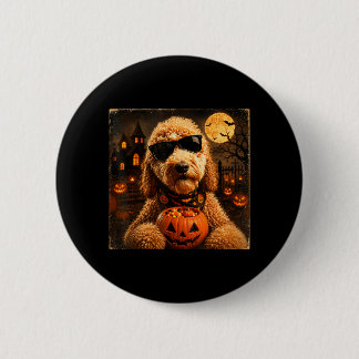 Goldendoodle Halloween-Kürbis-Hund Gruselige Nacht Button