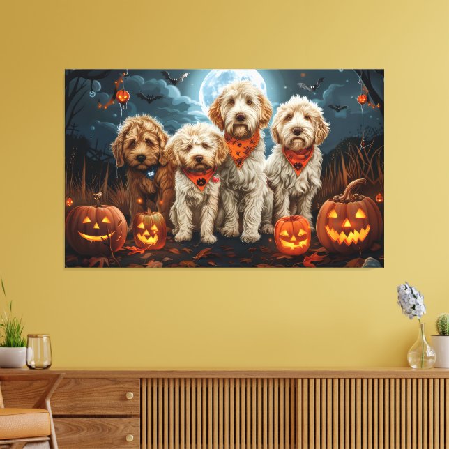 Goldendoodle Halloween Spooky Leinwanddruck (Insitu (Wohnzimmer))