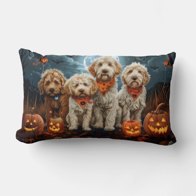 Goldendoodle Halloween Spooky Lendenkissen (Vorderseite)