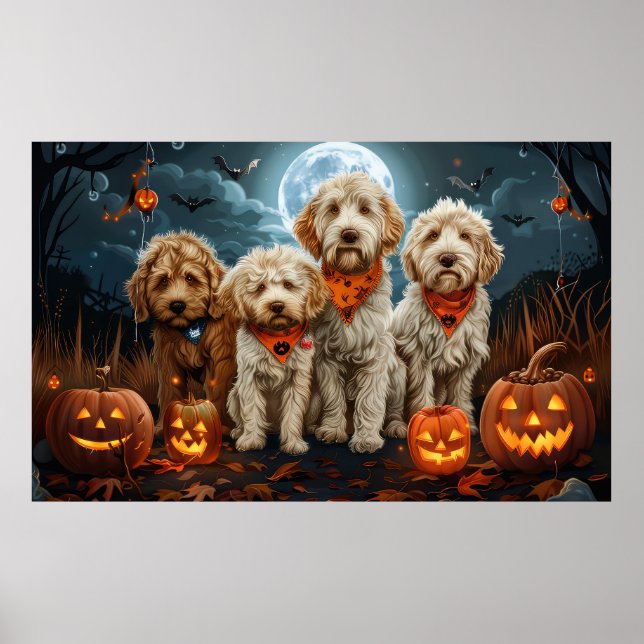 Goldendoodle Halloween Spooky Poster (Vorne)