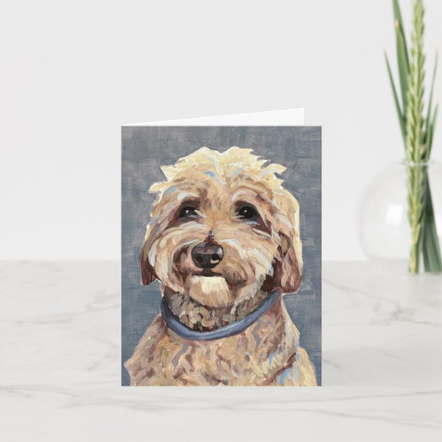 Goldendoodle Handgemalt auf Leinwand (Vorderseite)