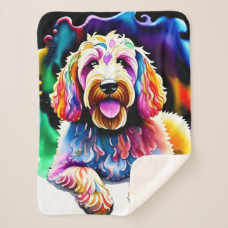 Goldendoodle Happy Dog Collection Sherpa Blanket Sherpadecke