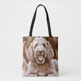 Goldendoodle Happy Hund warm neutrale Farben