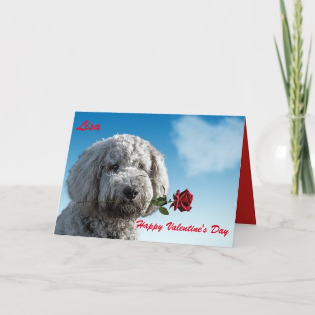 GOLDENDOODLE HAPPY VALENTINE'S DAY FEIERTAGSKARTE (Vorderseite)