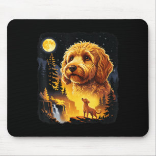 Goldendoodle Heulender Mond Vintage Lustige Kunst Mousepad
