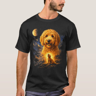 Goldendoodle Heult zum Mond Vintage 90er Lustig T-Shirt