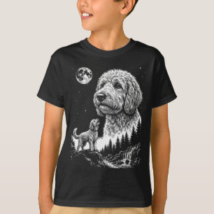 Goldendoodle heult zum Mond vintage lustiger Hund T-Shirt