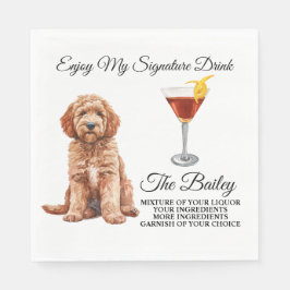 Goldendoodle Hochzeit Signature Drink Napkins Serviette