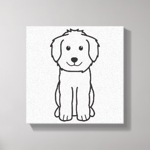 Goldendoodle Hund Cartoon Leinwanddruck