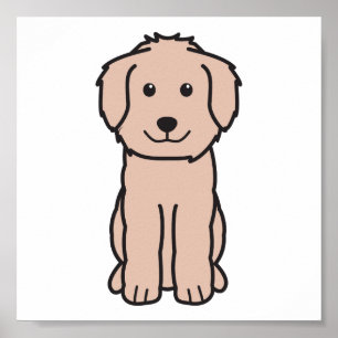 Goldendoodle Hund Cartoon Poster