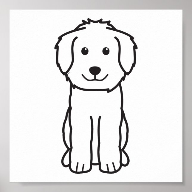 Goldendoodle Hund Cartoon Poster (Vorne)