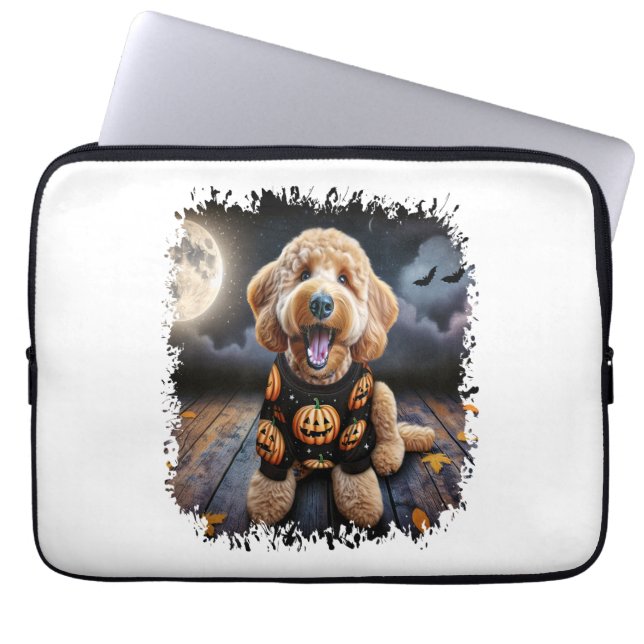 Goldendoodle Hund Halloween Laptopschutzhülle (Vorderseite)