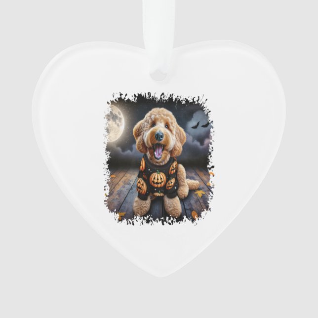 Goldendoodle Hund Halloween Ornament (Vorderseite)