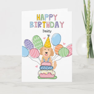 Goldendoodle Hund Happy Birthday Card Karte