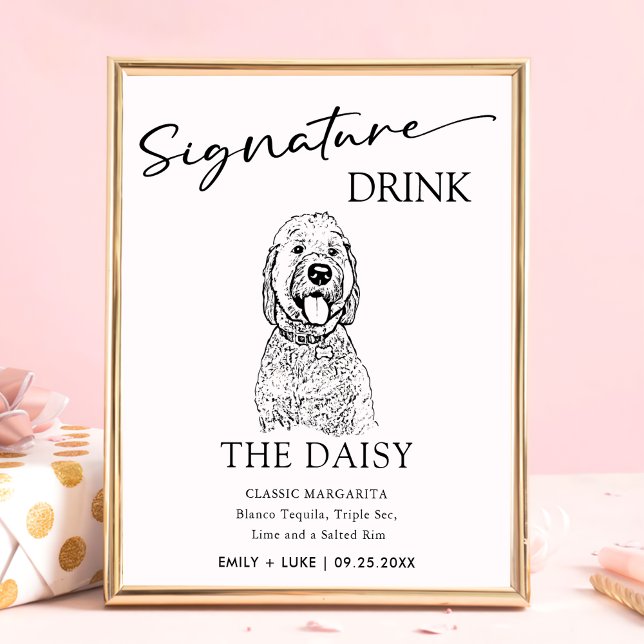 Goldendoodle Hund Hochzeit Signature Drink Zeichen Poster (Von Creator hochgeladen)