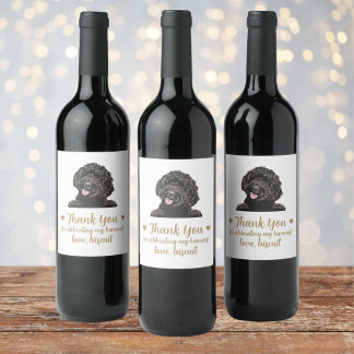 Goldendoodle Hund Hochzeitwein Weinetikett
