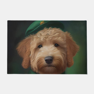 Goldendoodle Hund in St. Patrick's Day Dress Fußmatte