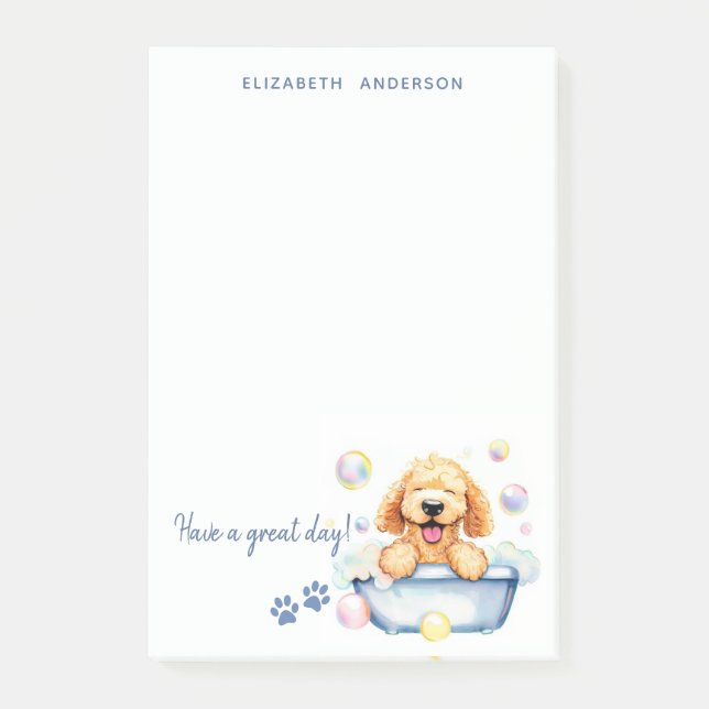 Goldendoodle Hund Personalisiert Post-it Klebezettel (Vorderseite)