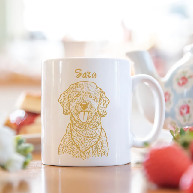 Goldendoodle Hund Personalisiert Zeichn Kaffeetasse (Von Creator hochgeladen)