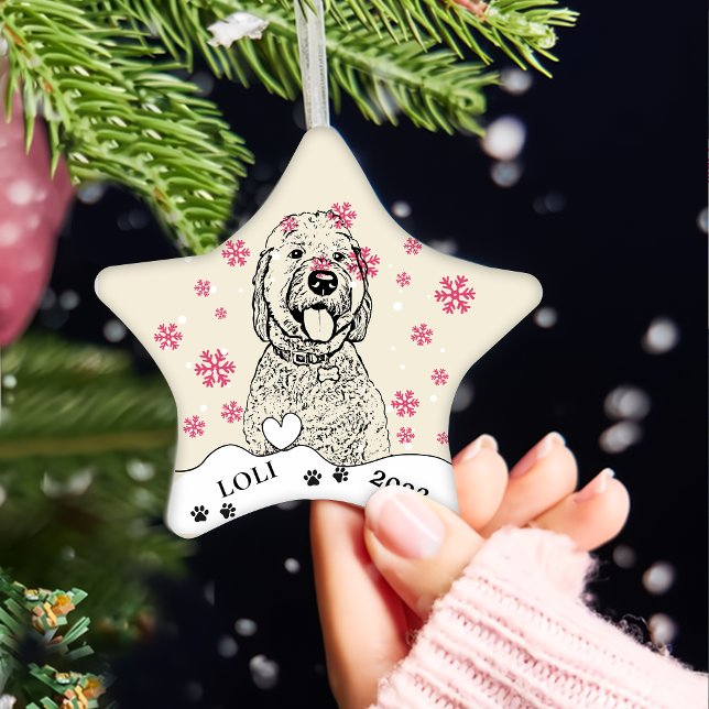 Goldendoodle Hund Personalisiert Zeichn Keramik Ornament (Von Creator hochgeladen)
