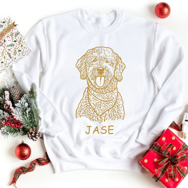 Goldendoodle Hund Personalisiert Zeichn T-Shirt (Von Creator hochgeladen)