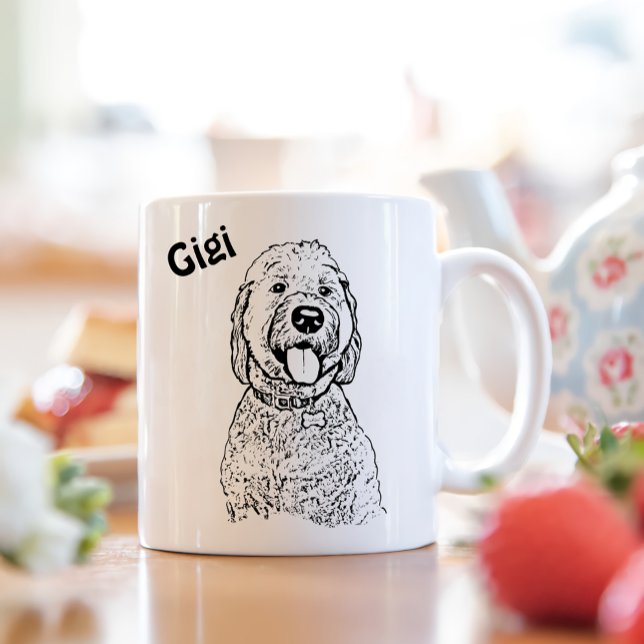 Goldendoodle Hund Personalisiert Zeichn Tasse (Von Creator hochgeladen)