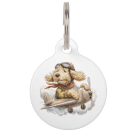 Goldendoodle Hund Pilot Flugzeug Haustiermarke