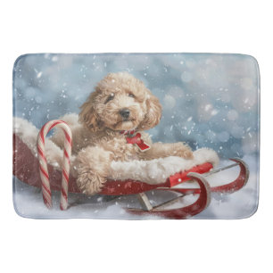 Goldendoodle Hund Weihnachten Badematte