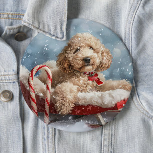 Goldendoodle Hund Weihnachten Button