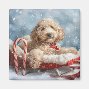 Goldendoodle Hund Weihnachten Festlich Magnet