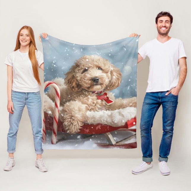 Goldendoodle Hund Weihnachten Fleecedecke (Beispiel)