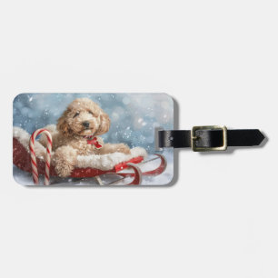 Goldendoodle Hund Weihnachten Gepäckanhänger