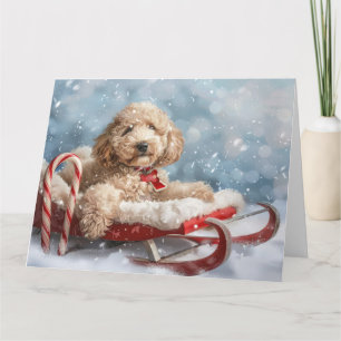 Goldendoodle Hund Weihnachten Karte