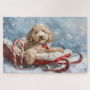 Goldendoodle Hund Weihnachten Puzzle