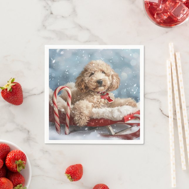 Goldendoodle Hund Weihnachten Serviette (Beispiel)