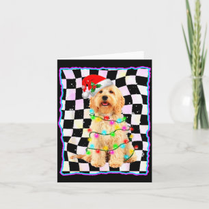 Goldendoodle-Hund Weihnachtsbaum Xmas Haustiere Hu Karte
