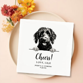 Goldendoodle Hund Zeichne Personalisierte Beizen Serviette