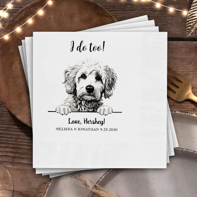 Goldendoodle Hund Zeichnend Personalisiert Ich tue Serviette (Von Creator hochgeladen)