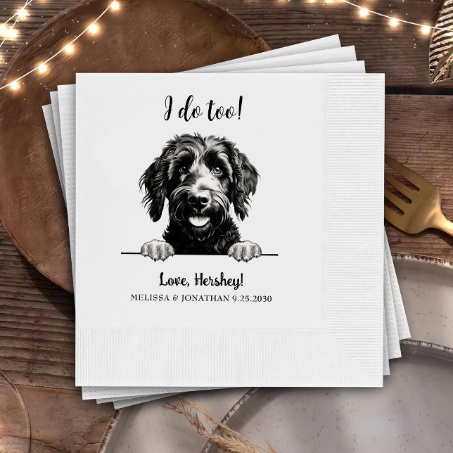 Goldendoodle Hund Zeichnend Personalisiert Ich tue Serviette (Von Creator hochgeladen)