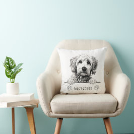 Goldendoodle Hunde Hand Zeichnend Personalisiert Kissen