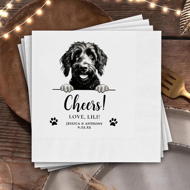 Goldendoodle Hunde Hand Zeichnend Personalisierte  Serviette (Von Creator hochgeladen)