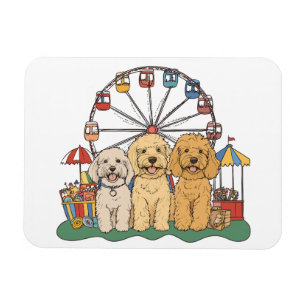 Goldendoodle Hunde im Karneval Magnet
